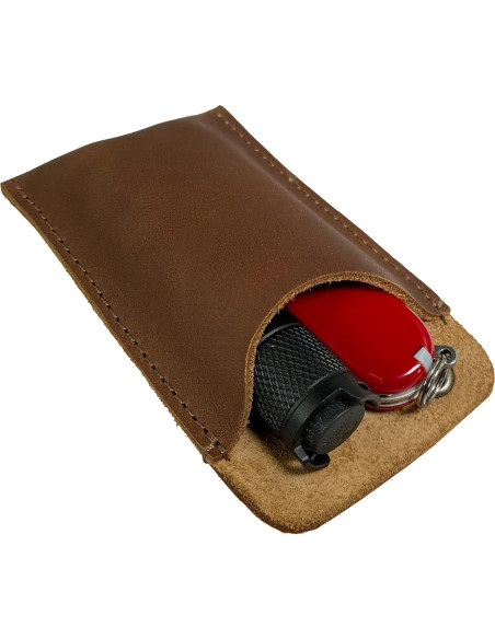 Funda de bolsillo EDC Hide & Drink en cuero de grano completo