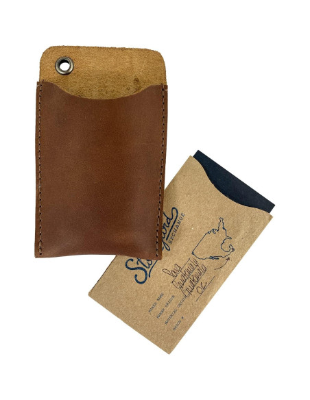 Funda de bolsillo EDC Hide & Drink en cuero de grano completo