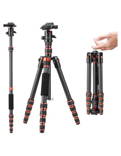 Trípode de Fibra de Carbono K&F Concept 60" 8kg Cabezal 360