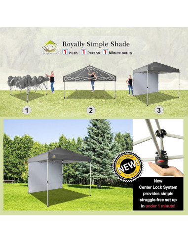 Carpa Plegable 8x8 CROWN SHADES con Pared Lateral Gris