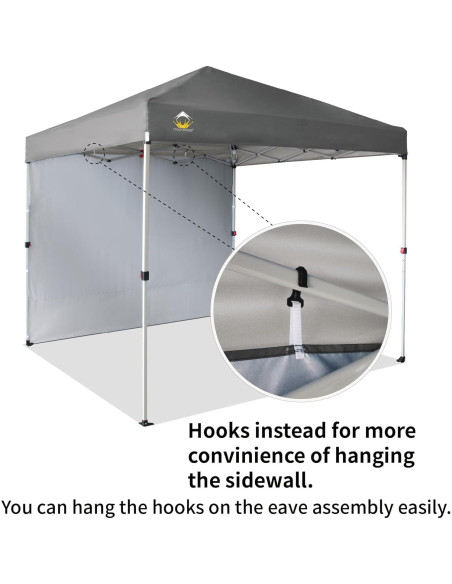 Carpa Plegable 8x8 CROWN SHADES con Pared Lateral Gris