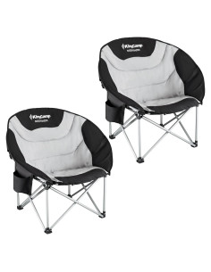 Silla Plegable Acolchada KingCamp Moon Saucer 150kg Negro/Gris