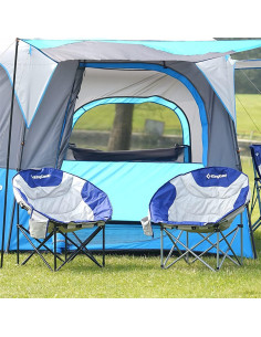 Silla Plegable Acolchada KingCamp Moon Saucer 150kg Negro/Gris 2