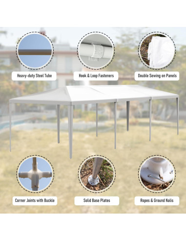 Carpa Blanca 10x9m Susici Impermeable para Eventos y Fiestas