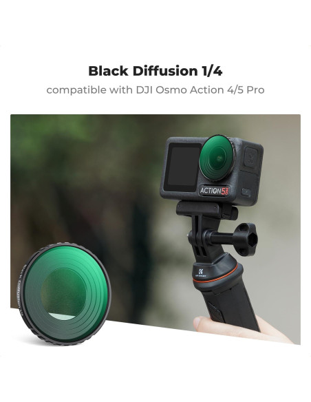 Filtro de Difusión Negra 1/4 K&F Concept para DJI Osmo Action 5 Pro Filtro de Difusión Negra 1/4 K&F Concept para DJI Osmo Action 5 Pro
