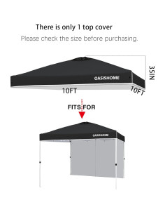 Cubierta Superior OASISHOME 10x10 para Carpa Recta Impermeable 2