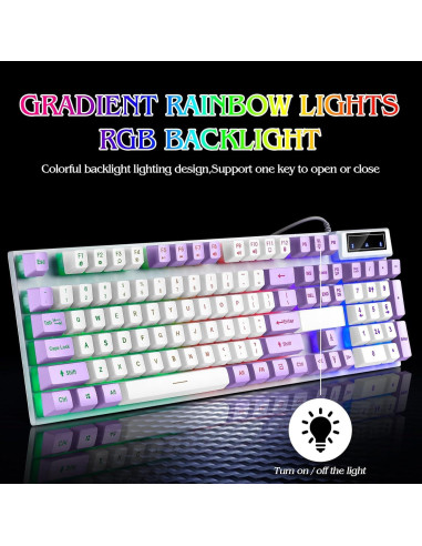 Teclado Gaming Mecánico Guiheng Retroiluminado LED 104 Teclas