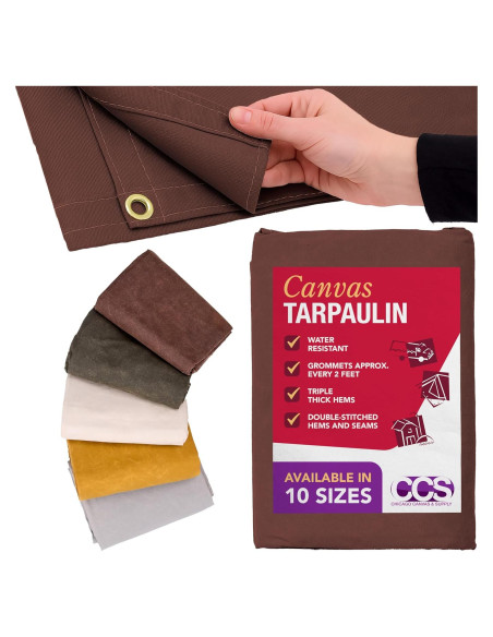 Cubierta de Lona Impermeable CCS 213x152 cm Marrón Resistente