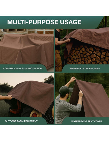 Cubierta de Lona Impermeable CCS 213x152 cm Marrón Resistente