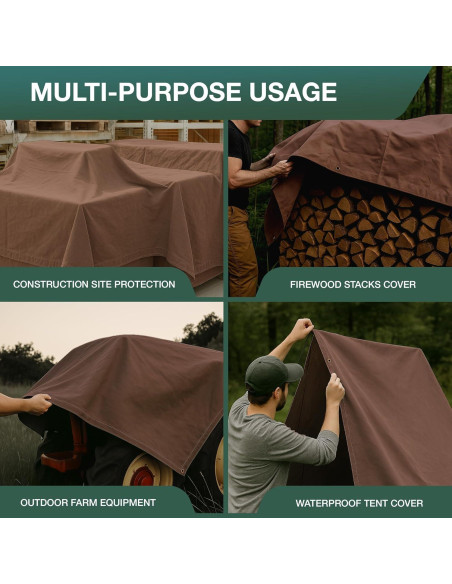 Cubierta de Lona Impermeable CCS 213x152 cm Marrón Resistente