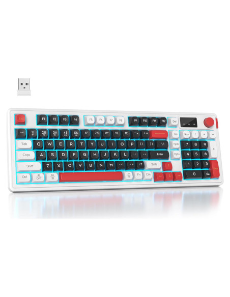 Teclado Inalámbrico RGB CJXSP 96% con Pantalla y Perilla
