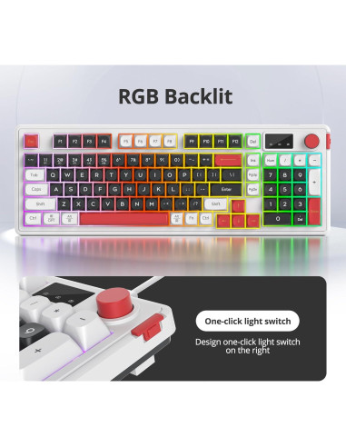 Teclado Inalámbrico RGB CJXSP 96% con Pantalla y Perilla