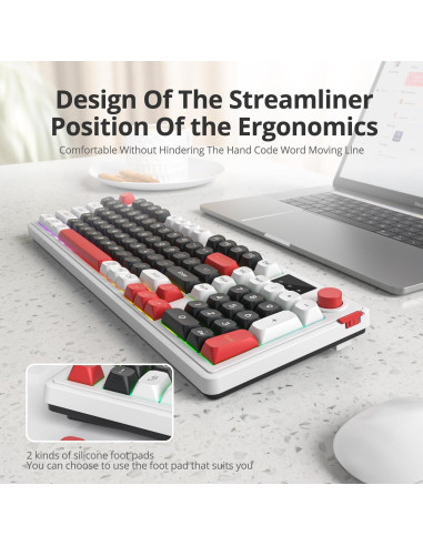 Teclado Inalámbrico RGB CJXSP 96% con Pantalla y Perilla