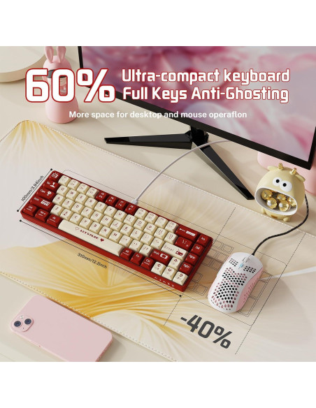 Combo Teclado Mecánico AJAZZ AK680 y Ratón RGB PBT 60%