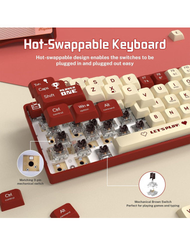 Combo Teclado Mecánico AJAZZ AK680 y Ratón RGB PBT 60%