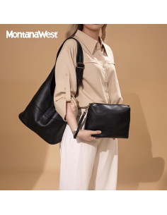Bolso Hobo Montana West Negro para Mujeres Plegable y Chic 2