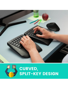 Teclado Ergonómico Inalámbrico Perixx PERIBOARD-624B - Negro 2