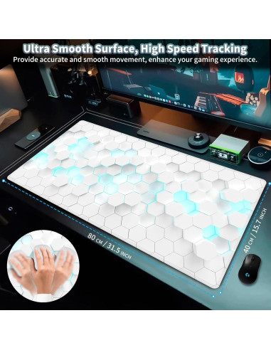 Alfombrilla de Ratón Grande EDGFRTOIO 80x40 cm Antideslizante