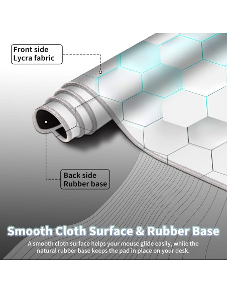 Alfombrilla de Ratón Grande EDGFRTOIO 80x40 cm Antideslizante