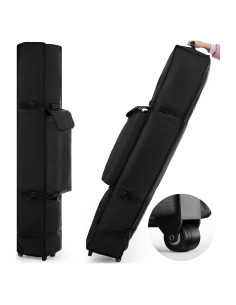 Bolsa de Carpa Plegable 1680D con Ruedas 160x25x25 cm Negra