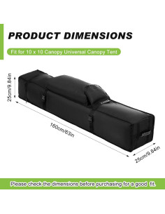 Bolsa de Carpa Plegable 1680D con Ruedas 160x25x25 cm Negra 2