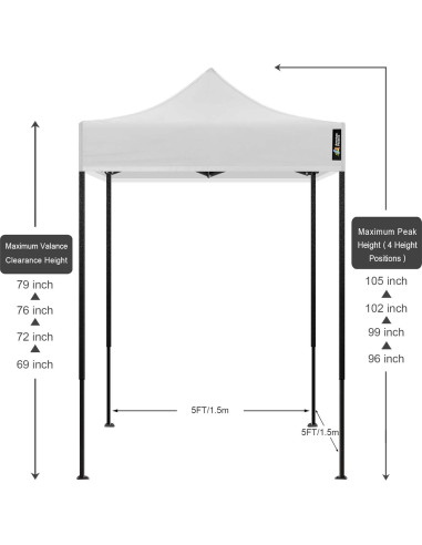 Tienda de Dosel Plegable 5x5 AMERICAN PHOENIX Blanca