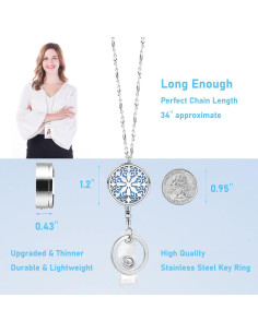 Collar Lanyard Retráctil SAM & LORI Mandala Acero Inoxidable 2