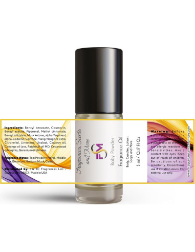 Aceite de Fragancia Corporal J & TC - 5ml Floral Polvoriento