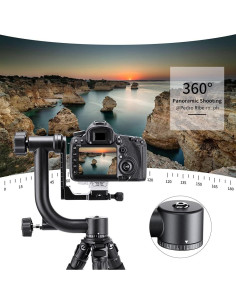 Cabezal de trípode panorámico K&F Concept 20kg 360 con liberación rápida 2