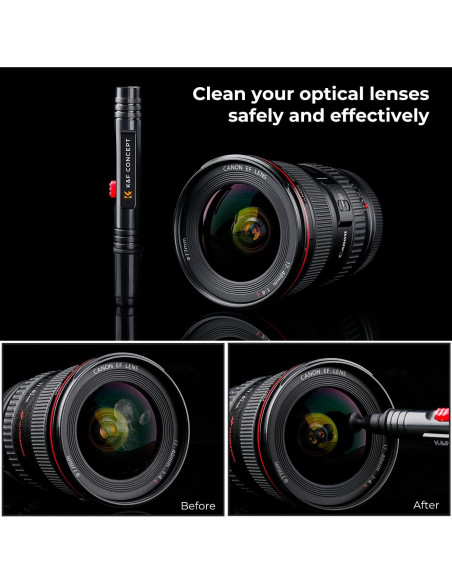 Bolígrafo de limpieza K&F Concept para lentes de cámaras y ópticas