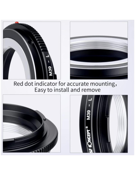 Adaptador de Montura K&F Concept M39 a Montura L Manual Adaptador de Montura K&F Concept M39 a Montura L Manual