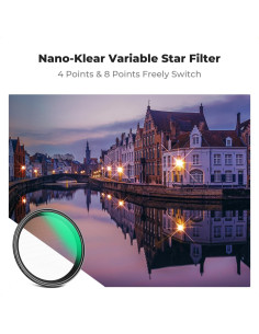 Filtro de Estrella Variable K&F Concept 58mm - Vidrio Óptico 18 Capas 2