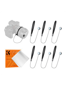 K&F Concept Sujetadores de Tapas de Lentes 6 Piezas + Paño Microfibra