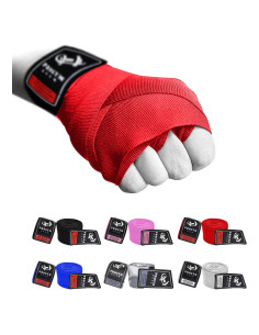 Vendajes de Mano de Boxeo ProGym Gear 4.5m Rojo Elástico