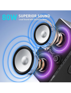 Altavoz Bluetooth Tpyesss BA-02 80W Portátil con Subwoofer 2
