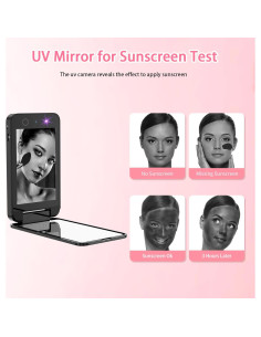 Espejo UV Recargable DESCHEN 2500mAh 4" Doble Cara Compacto 2