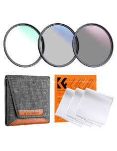 Kit de Filtros de Lente K&F Concept 37mm UV CPL ND4 3 Piezas