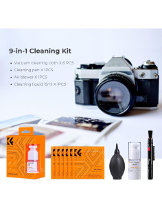 Kit de Limpieza de Lentes K&F Concept 9-en-1 para Cámaras y Móviles 2