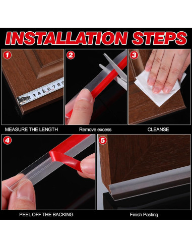 Tira de Sello de Puerta de Ducha Nuanchu 1.85m Transparente - 2 Pcs