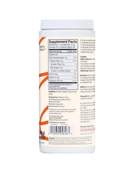 Suplemento de Fibra Psyllium Foster & Thrive 48 Dosis 409g