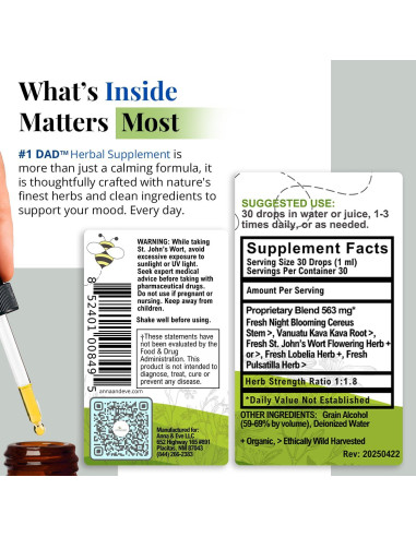 Suplemento Herbal Anna & Eve PAPÁ - Apoyo al Estado de Ánimo