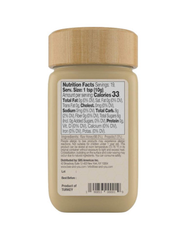 Miel Cruda Bee and You con Propóleos 190.5 g - Suplemento Inmunológico
