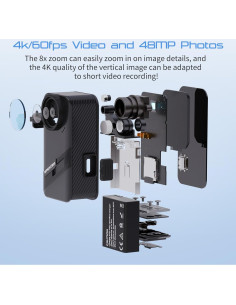 Cámara de Acción Apexcam K20 4K EIS Impermeable 20M 2