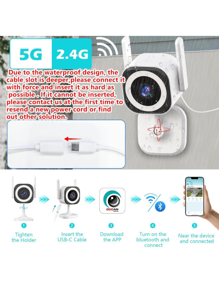Cámara de Seguridad 5G GUOANVISION S600 1080P IP66 Cámara de Seguridad 5G GUOANVISION S600 1080P IP66