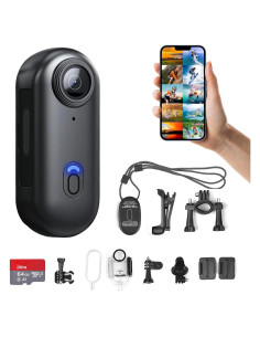 Cámara de Acción 4K FOUKWAKC H8 64GB Portátil Negra