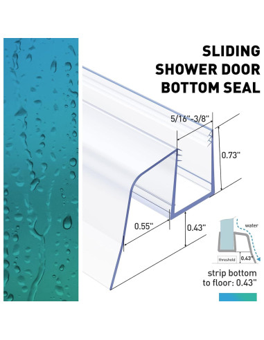 Sello Inferior de Puerta de Ducha Deslizante FCSOTSPS 2 Piezas 8-10 mm