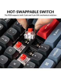 Teclado Mecánico Keychron V6 Completo QMK/VIA Rojo 2