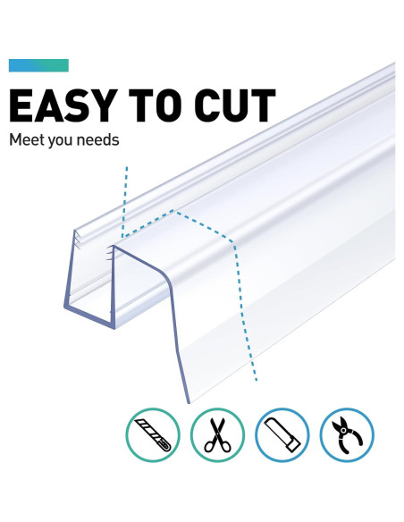 Sello Inferior de Puerta de Ducha Deslizante FCSOTSPS 2 Piezas 8-10 mm