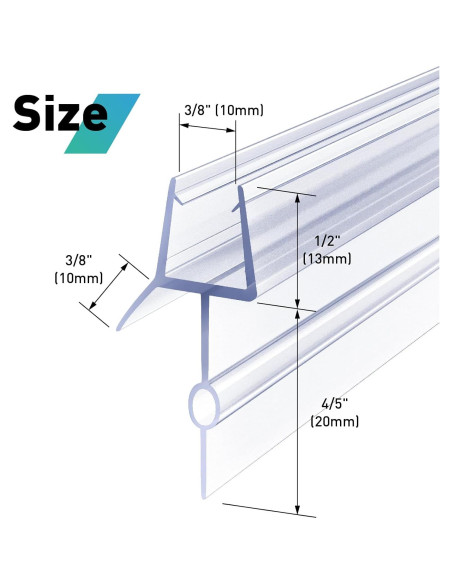 Sello Inferior de Puerta de Ducha FCSOTSPS 2PCS 20mm x 91cm