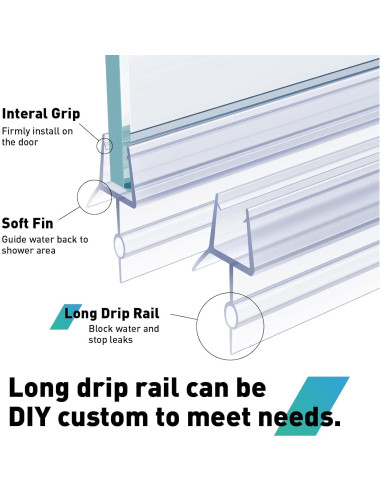 Sello Inferior de Puerta de Ducha FCSOTSPS 2PCS 20mm x 91cm